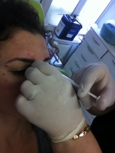 Laura Lawton of Foxy Burlesque having Botox injection